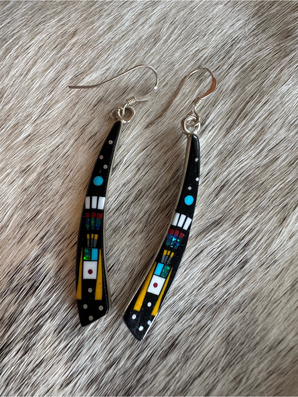 Native American inlay galaxy Dangle Earrings